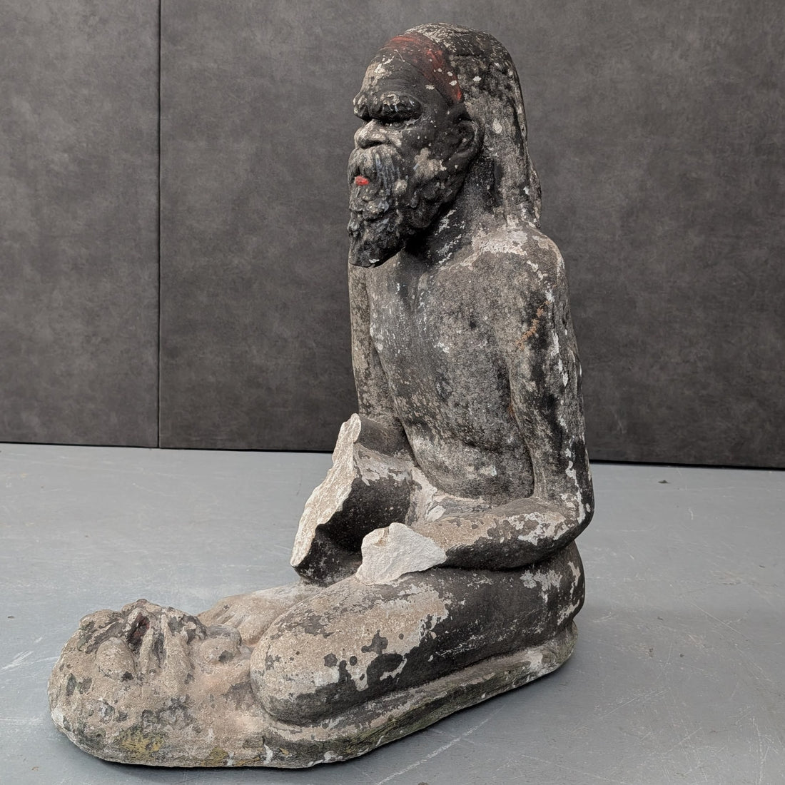 Vintage Australian Aboriginal Figure Sculpture Cast Stone