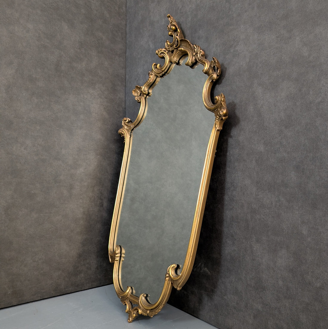 Mid Century Hollywood Regency Gilt Rococo Wall Mirror