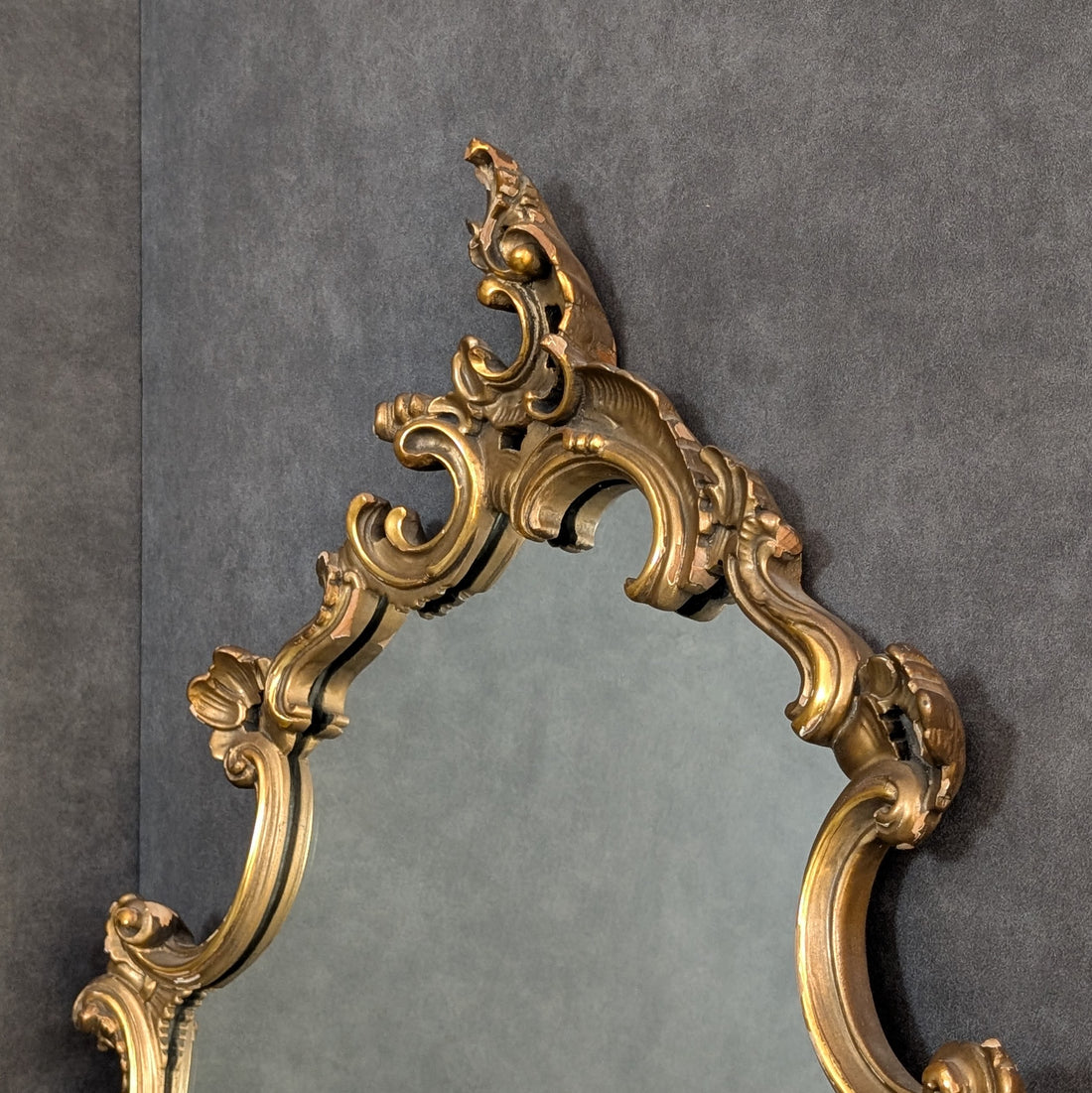 Mid Century Hollywood Regency Gilt Rococo Wall Mirror