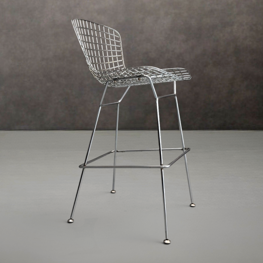 Vintage Harry Bertoia Style Wire Counter Stool