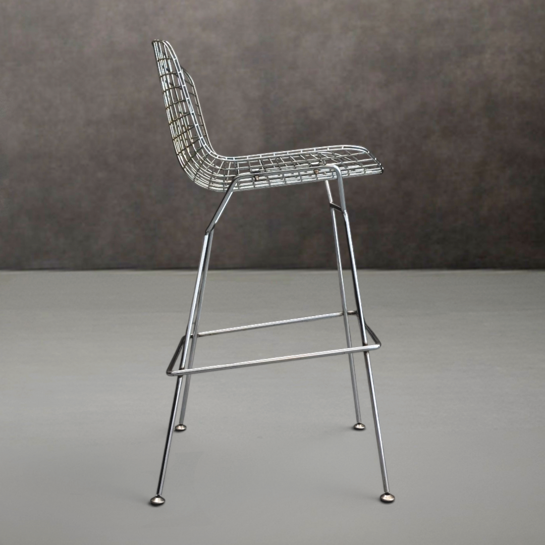 Vintage Harry Bertoia Style Wire Counter Stool