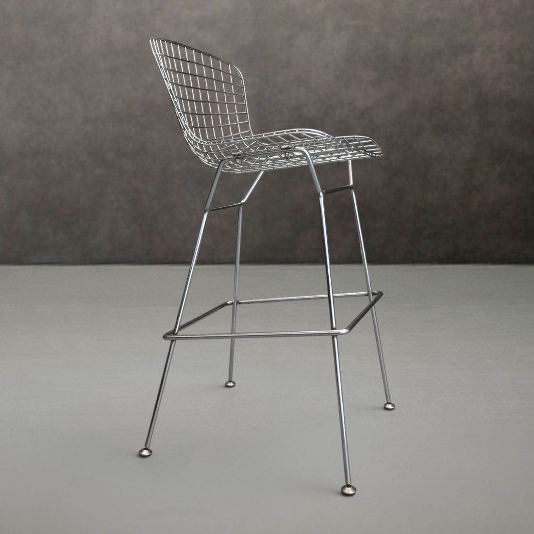 Vintage Harry Bertoia Style Wire Counter Stool