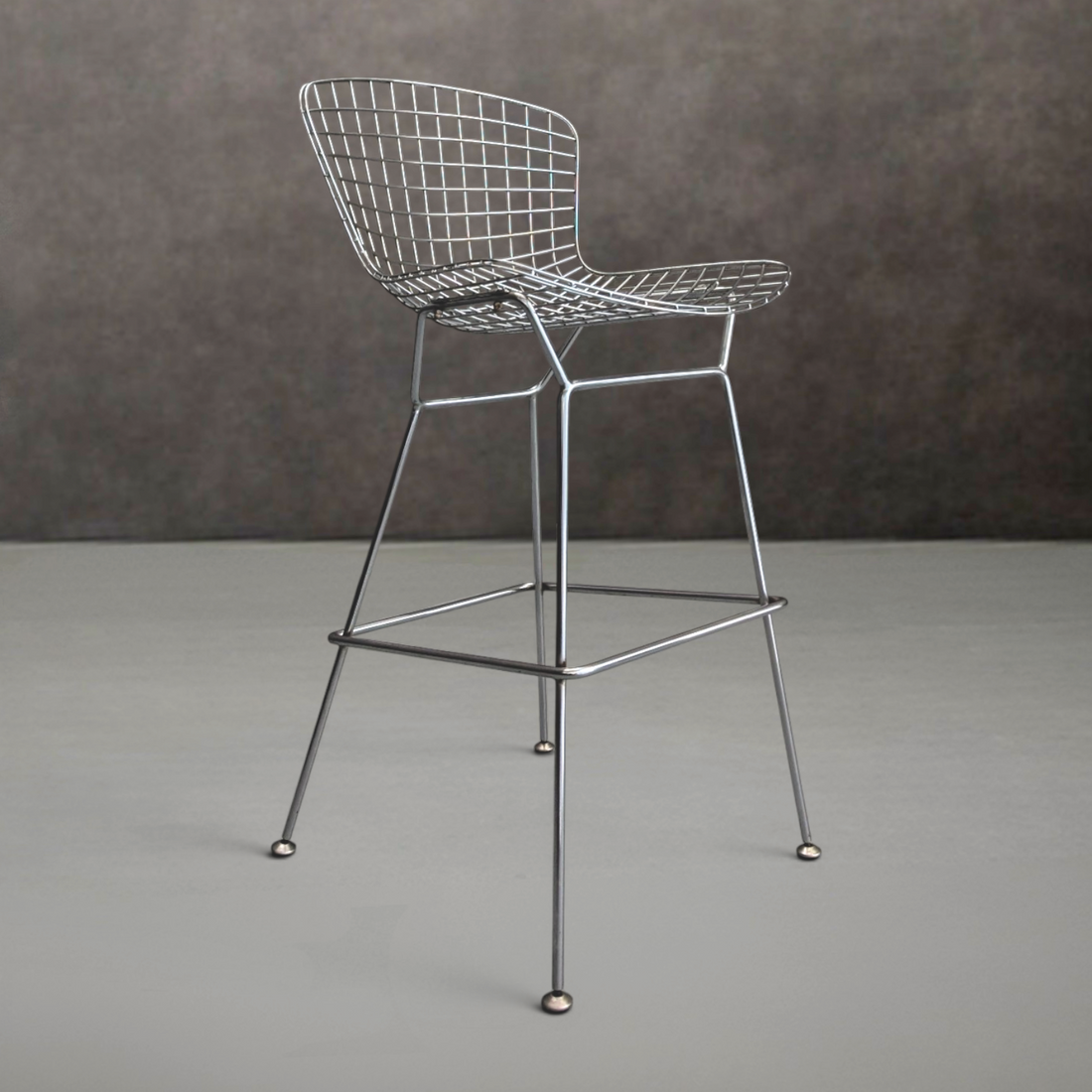Vintage Harry Bertoia Style Wire Counter Stool