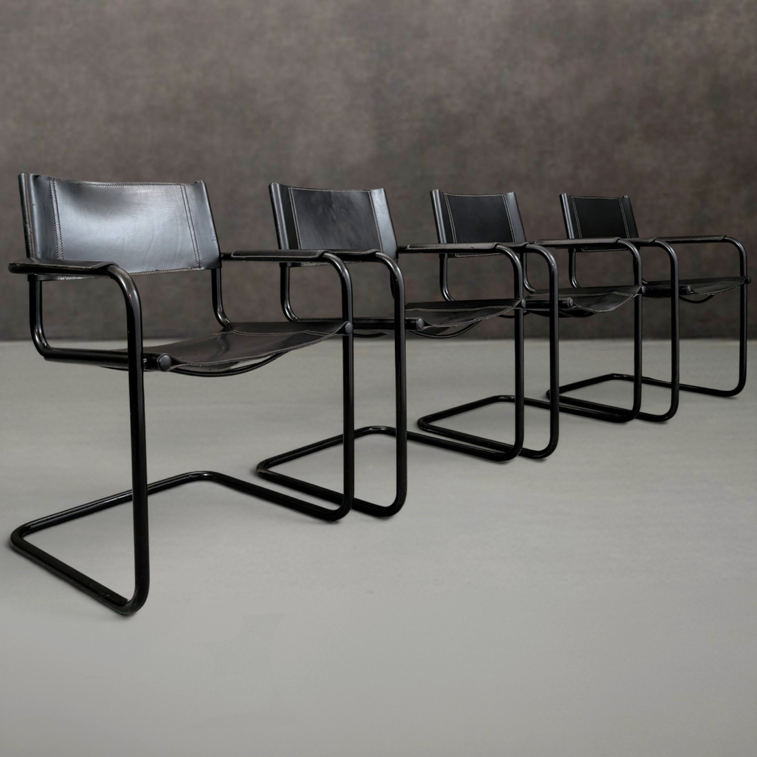 4 Italian Armchairs Attributed to Matteo Grassi Circa 1980