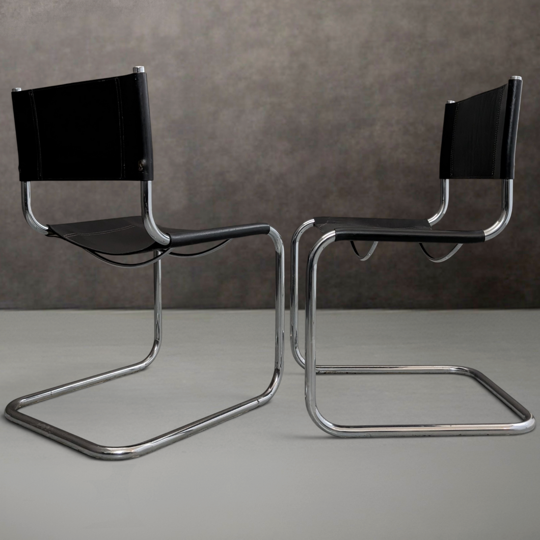 4 Italian Fasem Mart Stam Cantilever Dining Chairs Circa 1980