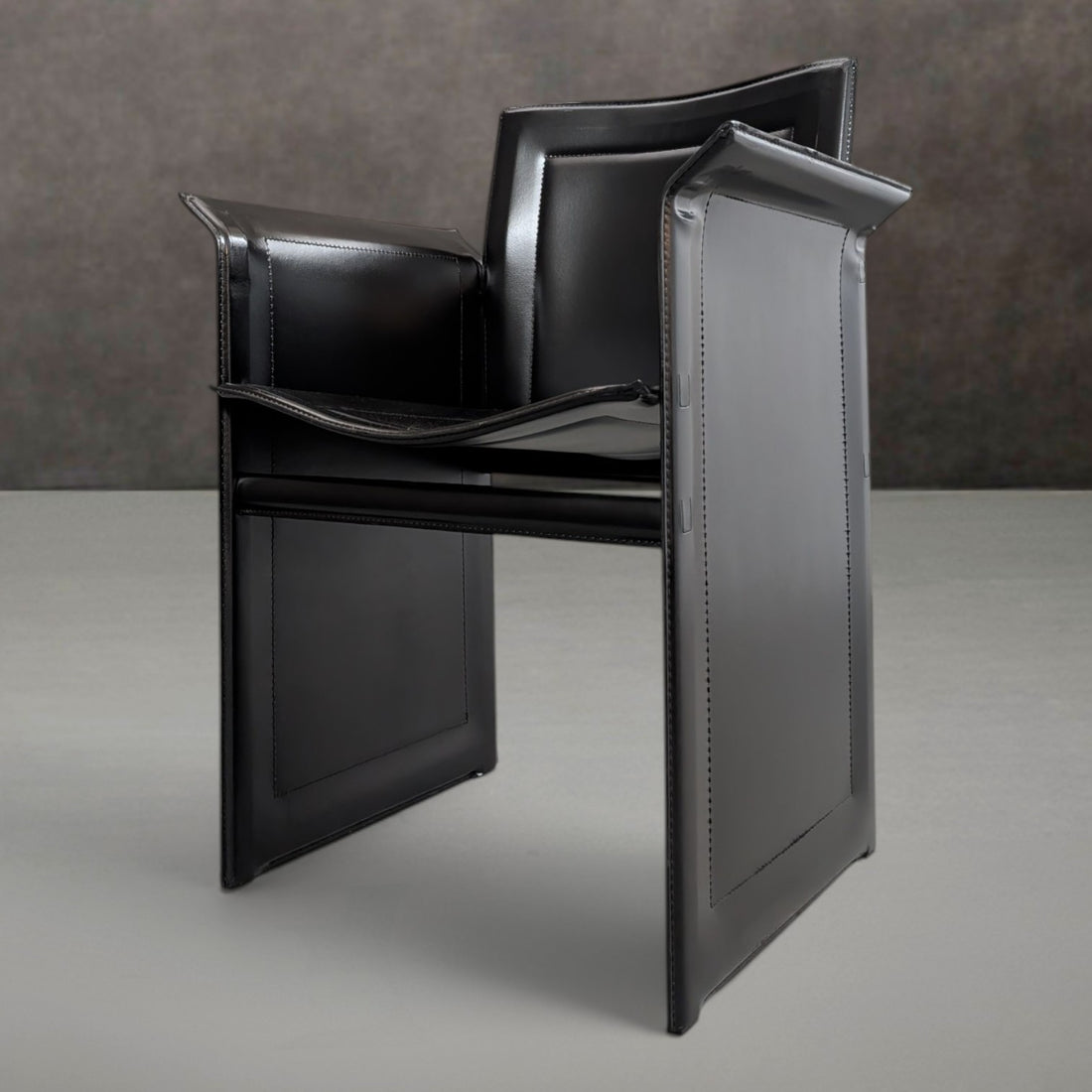 Italian Tito Agnoli for Arrben Leather Dining Chair Circa 1979