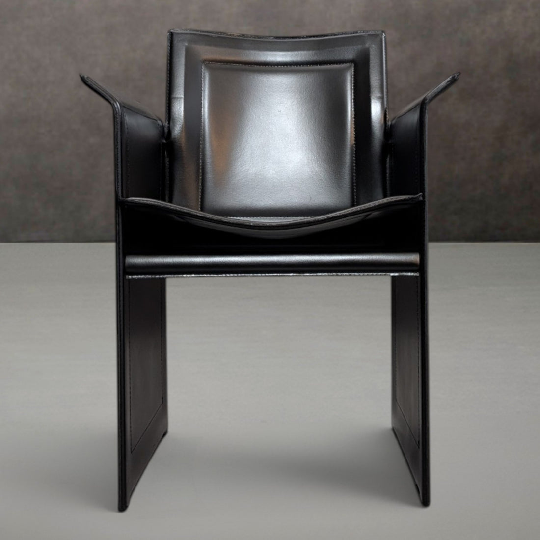 Italian Tito Agnoli for Arrben Leather Dining Chair Circa 1979