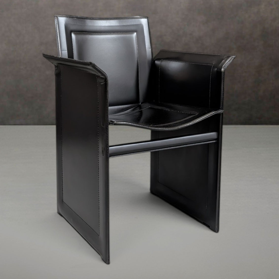 Italian Tito Agnoli for Arrben Leather Dining Chair Circa 1979