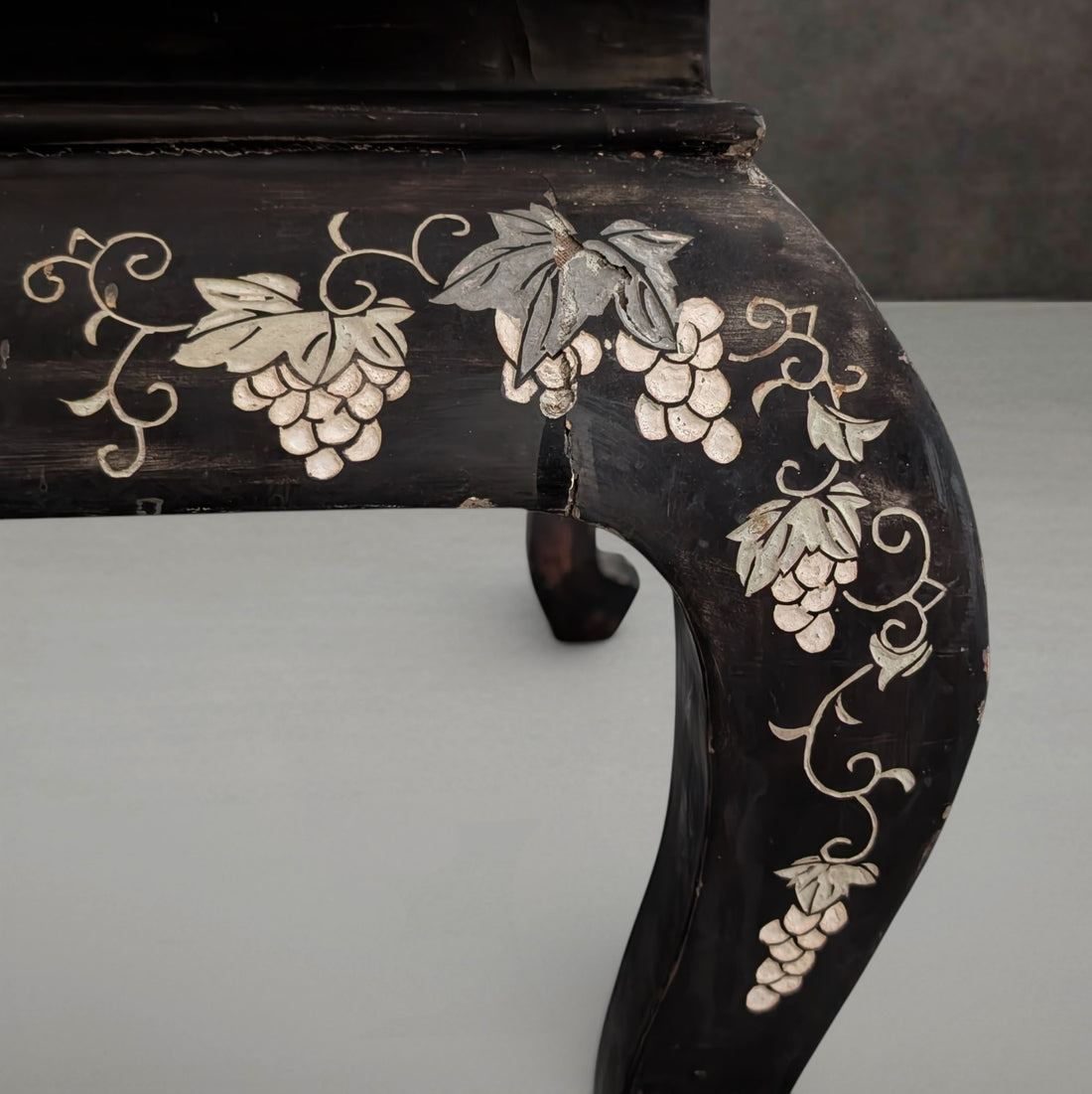 Chinese Silver Leaf and Black Lacquer Low Table Republic Period circa 1920 to 1935
