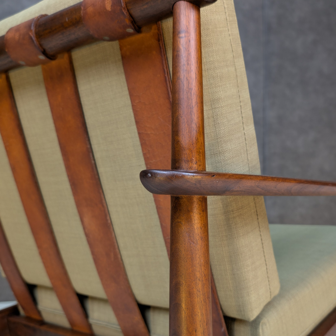 Gunnar Schwartz Danish Modern Walnut and Leather Lounge Chair