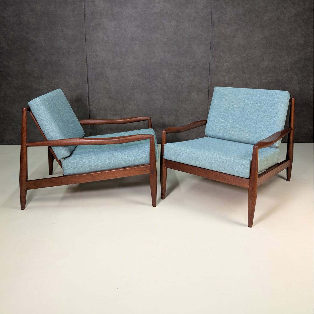 Adrian Pearsall Model 843-C Mid Century Walnut Armchairs