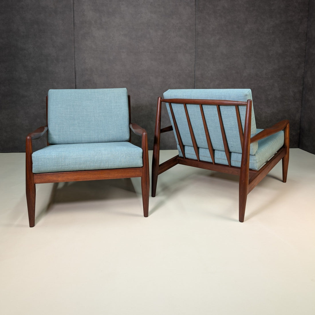 Adrian Pearsall Model 843-C Mid Century Walnut Armchairs