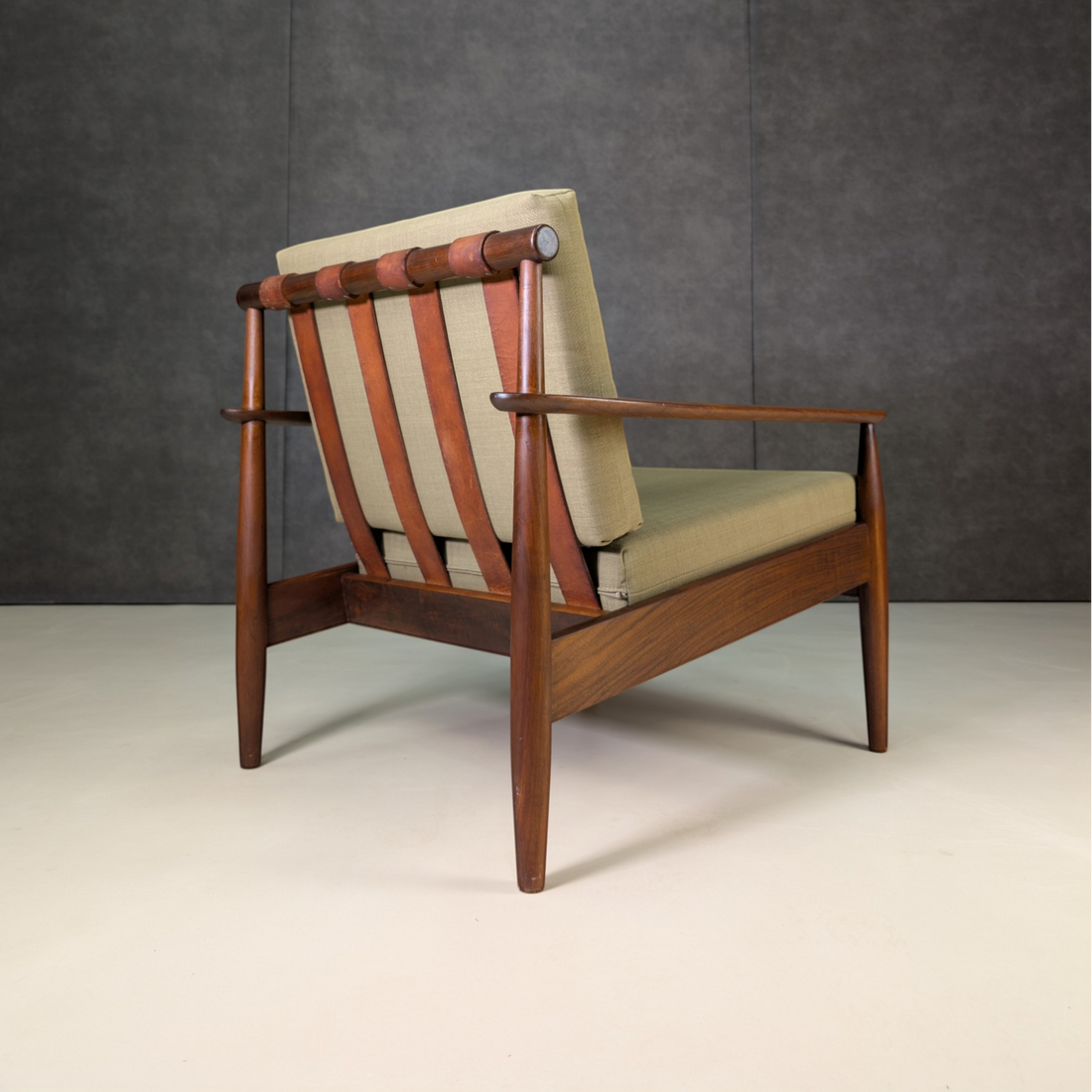 Gunnar Schwartz Danish Modern Walnut and Leather Lounge Chair