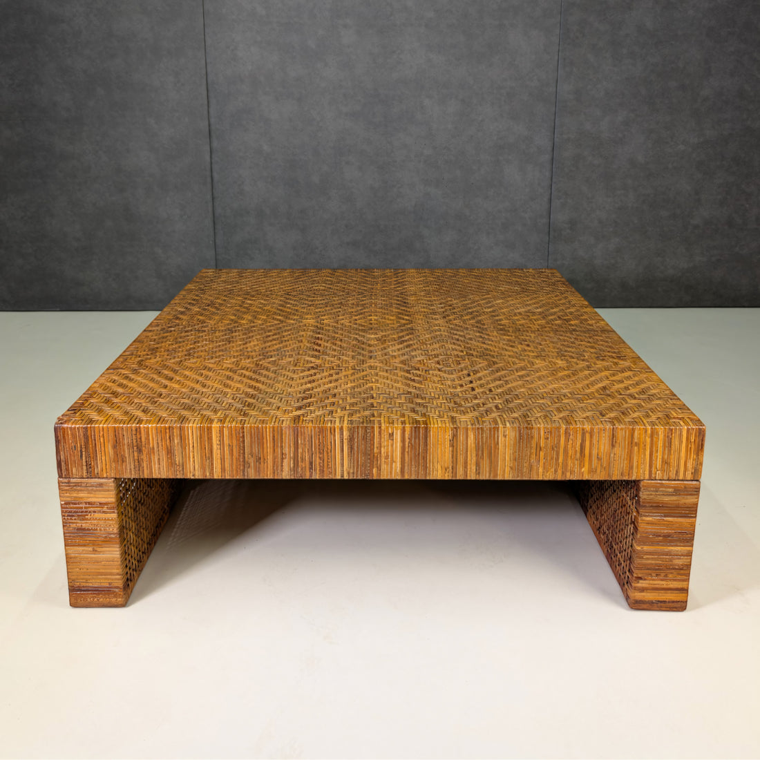Rare Danny Ho Fong for Tropi Cal Complete Three Piece Rattan Suite, Circa 1965