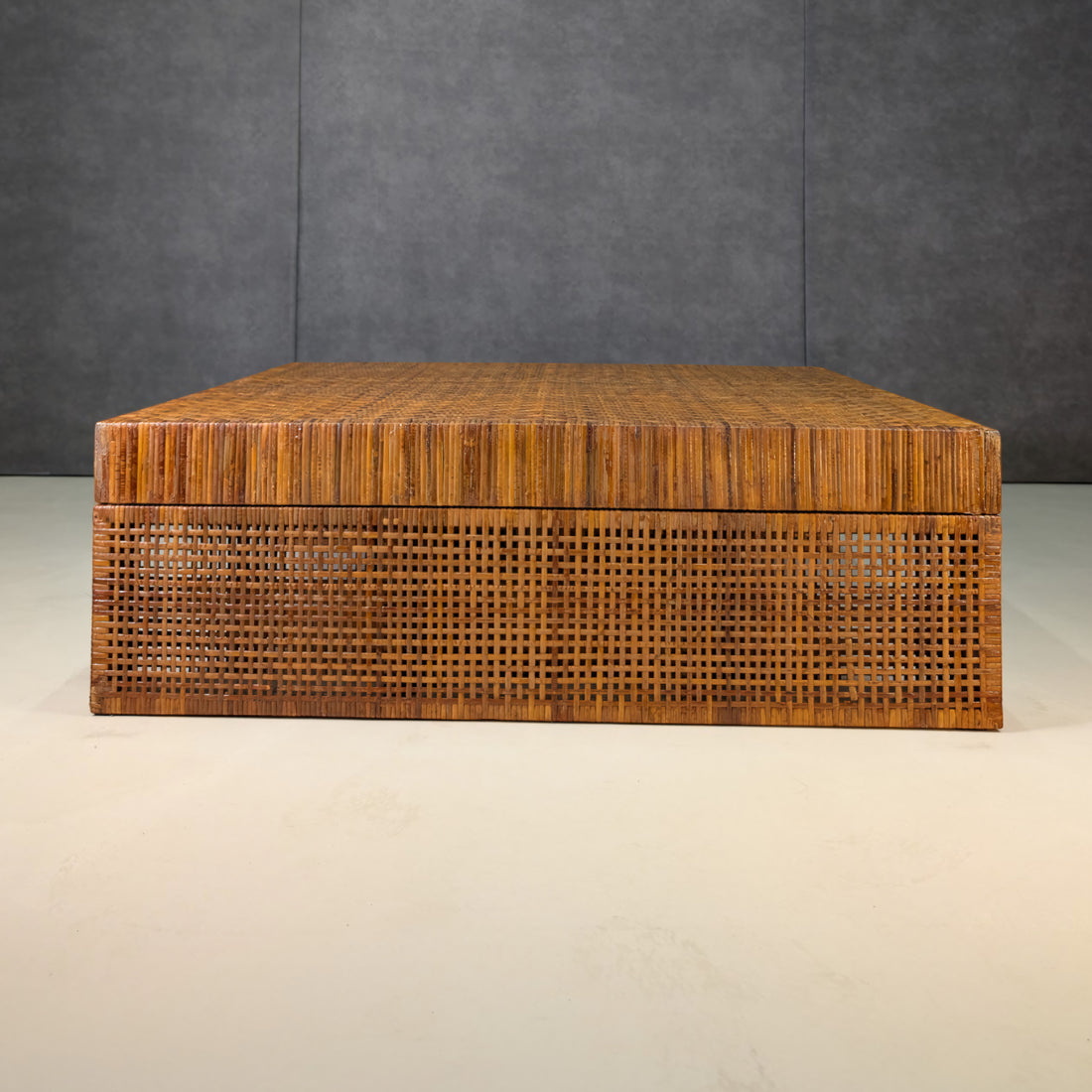 Rare Danny Ho Fong for Tropi Cal Complete Three Piece Rattan Suite, Circa 1965