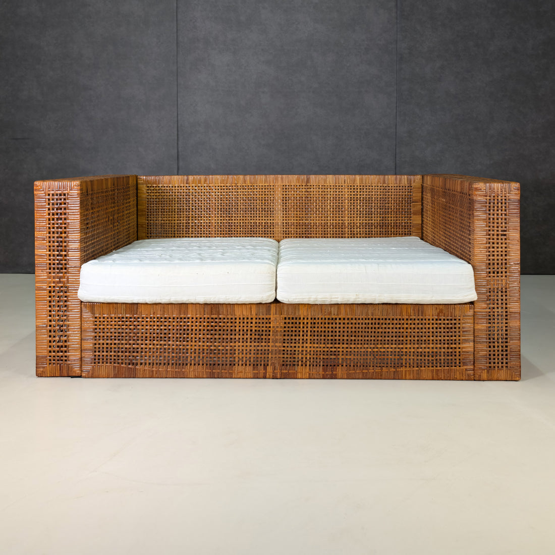 Rare Danny Ho Fong for Tropi Cal Complete Three Piece Rattan Suite, Circa 1965