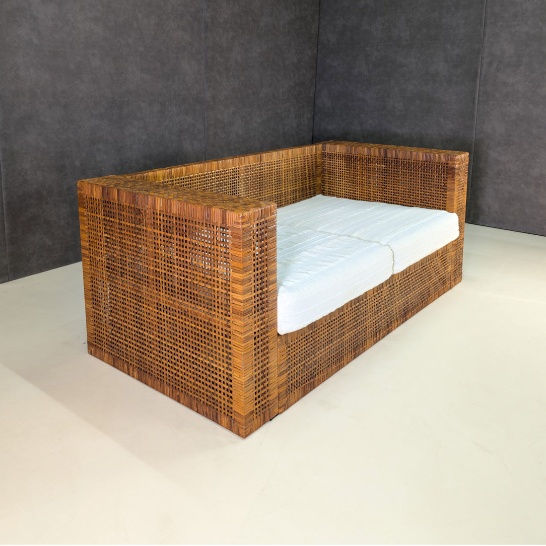 Rare Danny Ho Fong for Tropi Cal Complete Three Piece Rattan Suite, Circa 1965
