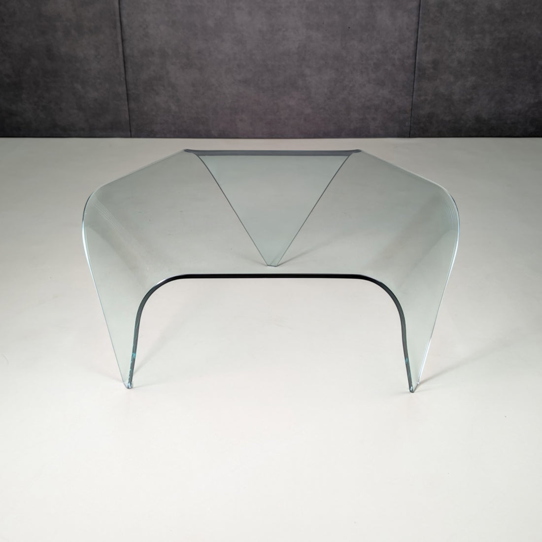 Italian FIAM Bent Glass Waterfall Coffee Table