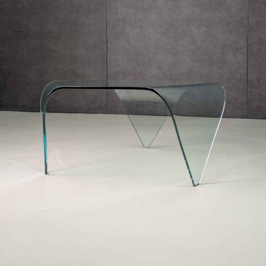 Italian FIAM Bent Glass Waterfall Coffee Table