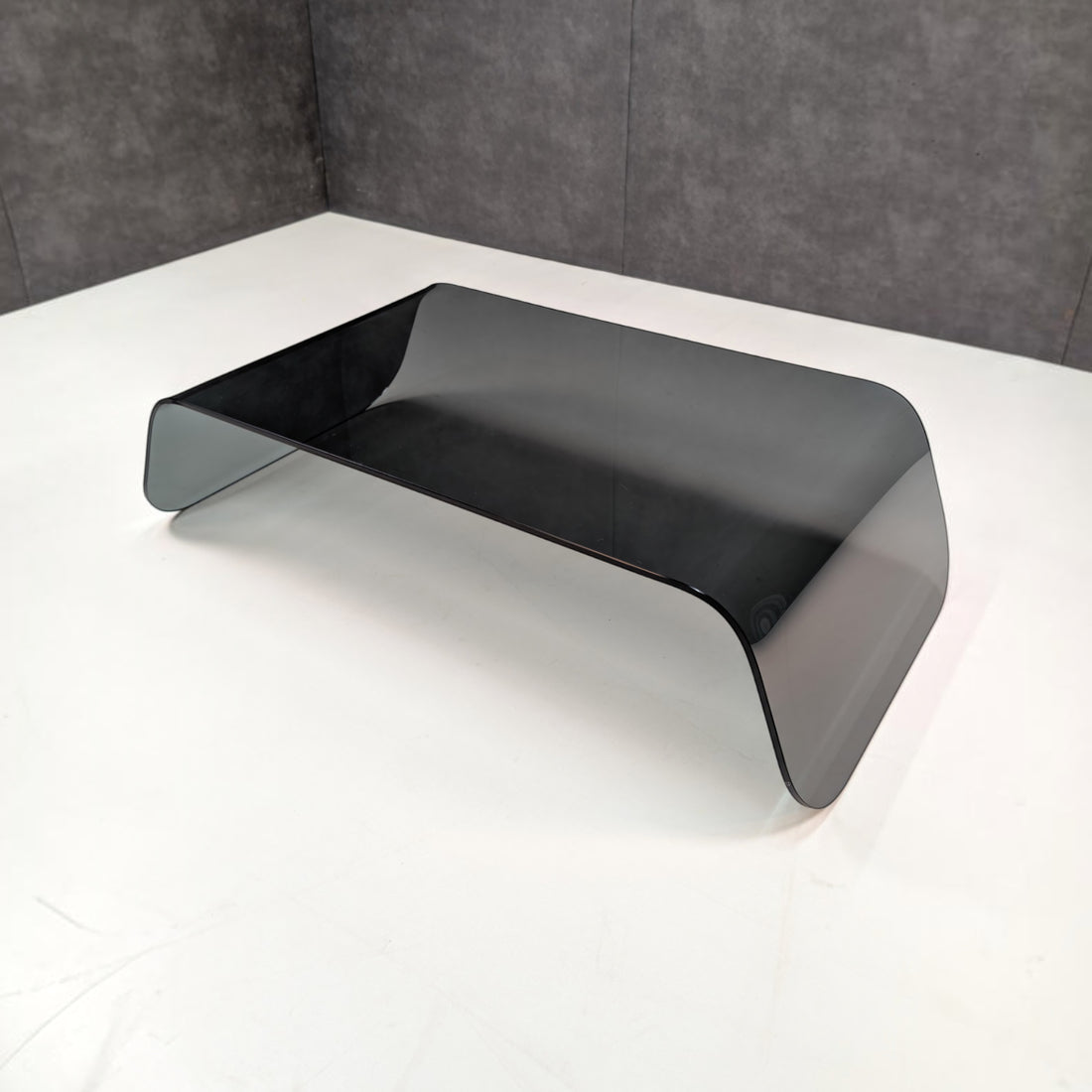 Fiam Style Black Smoked Glass Waterfall Coffee Table