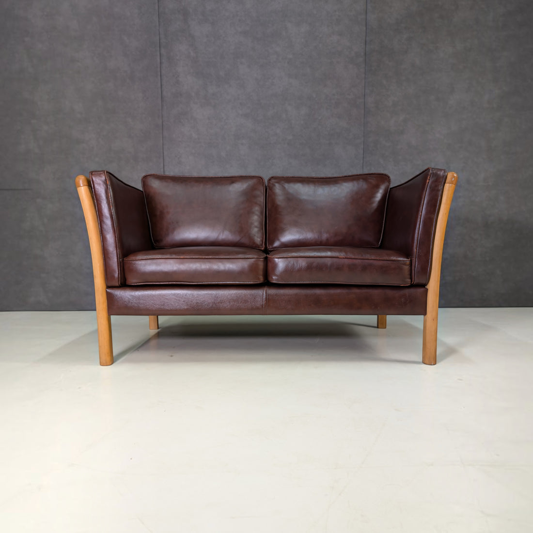 1960s Danish Stouby Oxblood Leather Sofa