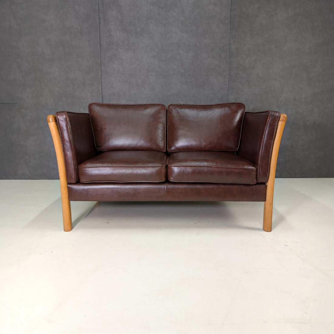 1960s Danish Stouby Oxblood Leather Sofa