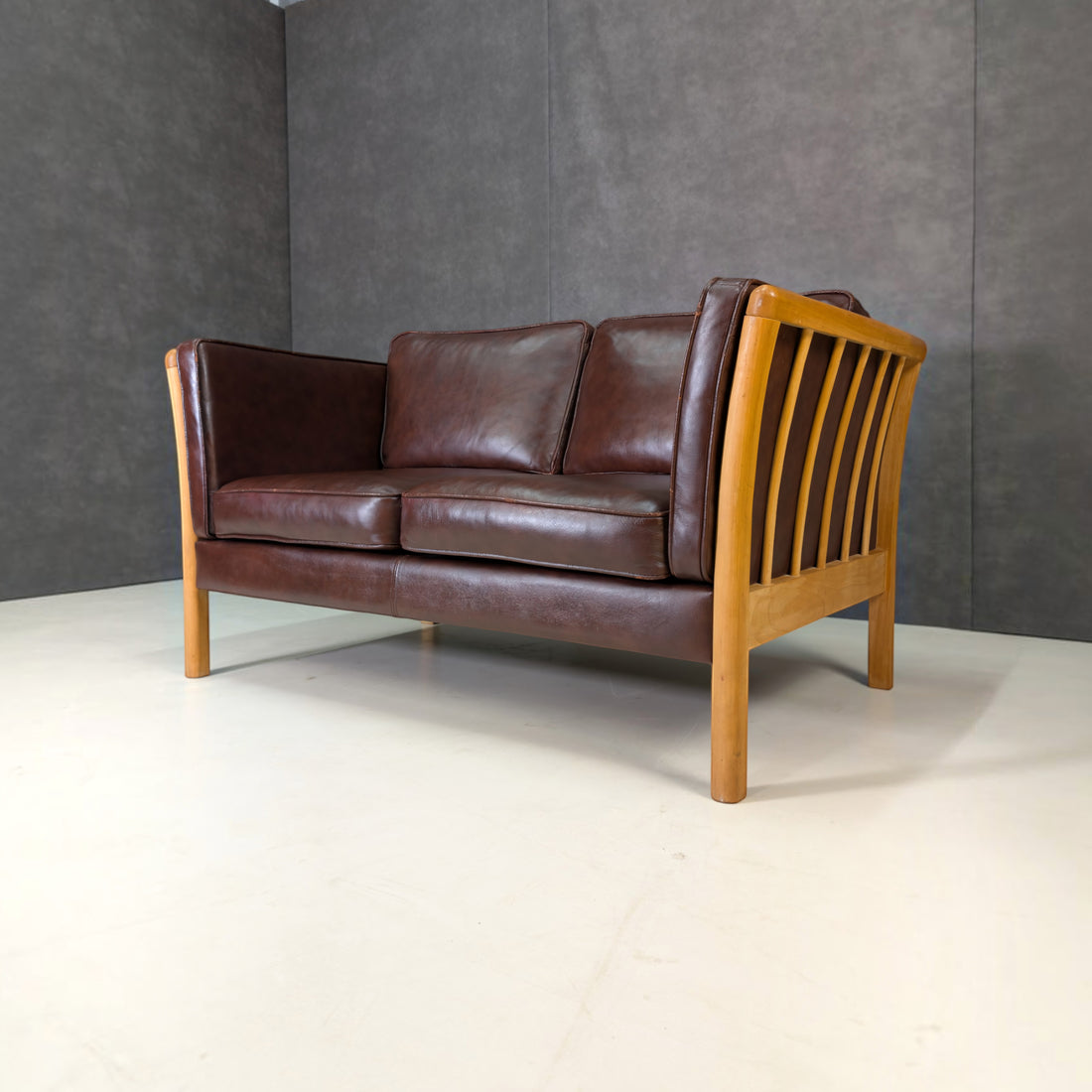 1960s Danish Stouby Oxblood Leather Sofa