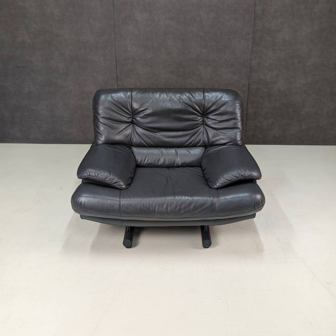 Two Late Twentieth Century Italian Leather Lounge Chairs