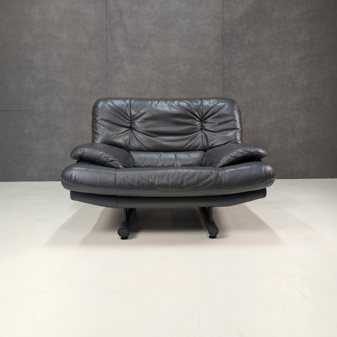Two Late Twentieth Century Italian Leather Lounge Chairs