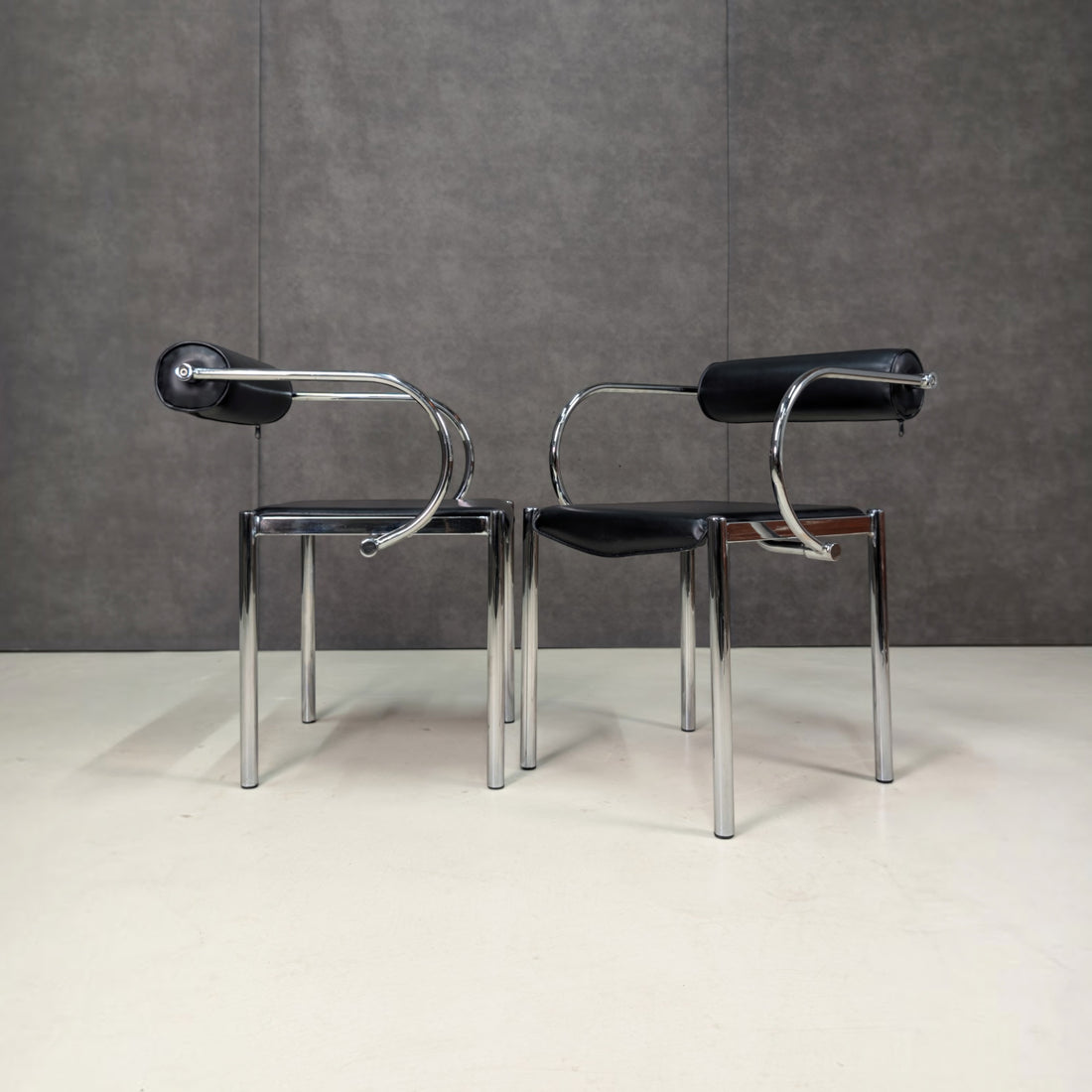 Four 1980s Arcadia Armchairs Attributed to Paolo Piva