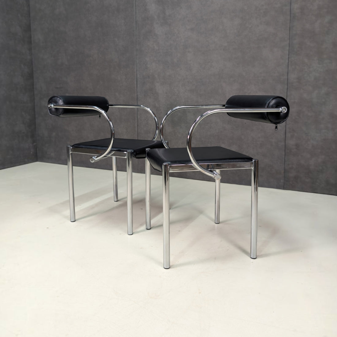 Four 1980s Arcadia Armchairs Attributed to Paolo Piva