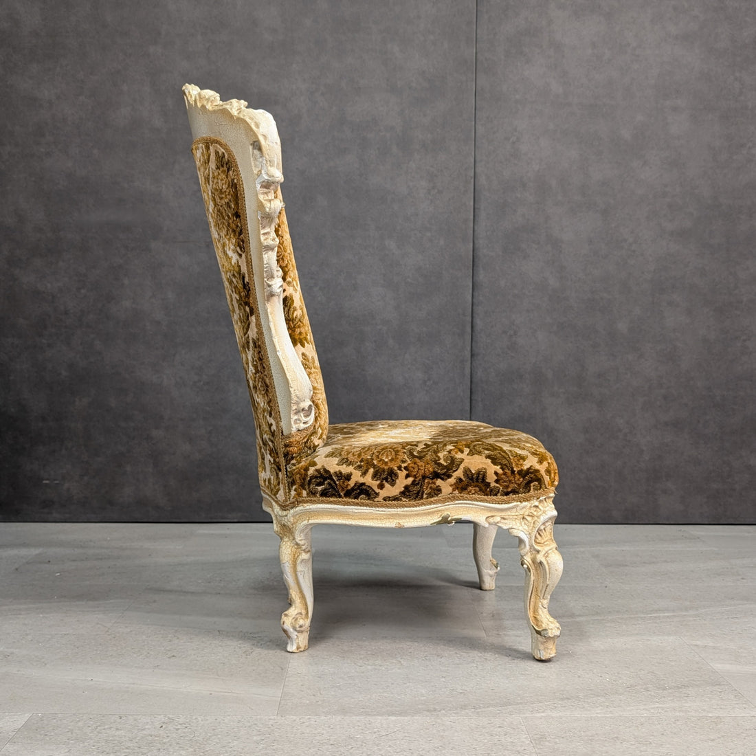 Rococo Revival slipper chair side profile