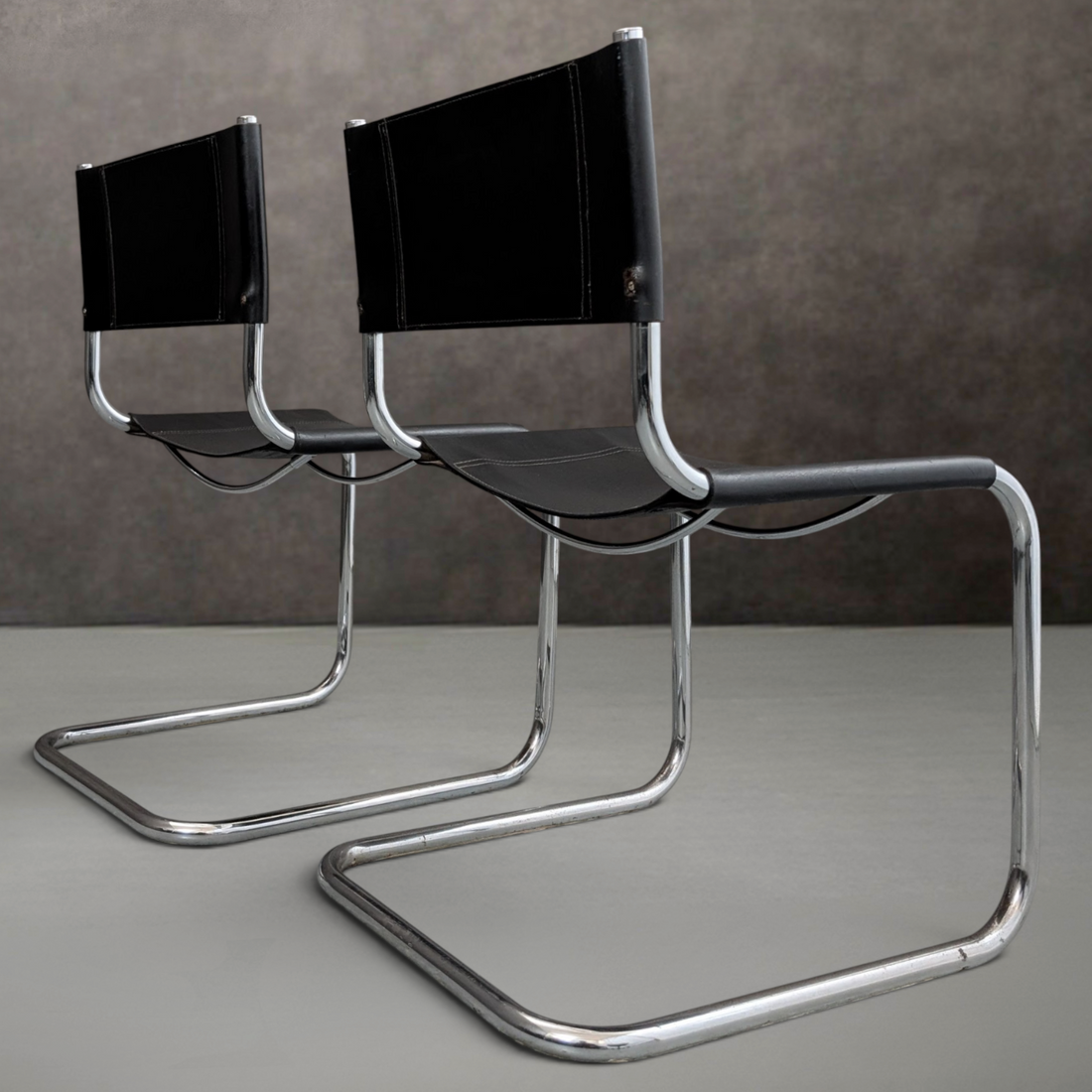 4 Italian Fasem Mart Stam Cantilever Dining Chairs Circa 1980
