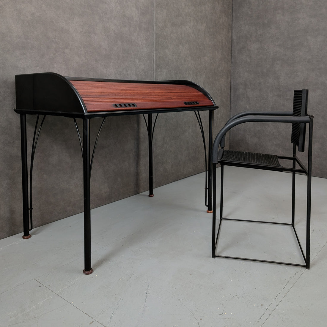 1980s Ligne Roset Roll Top Writing Desk by Claude Pelhaître and Patrick Pagnon