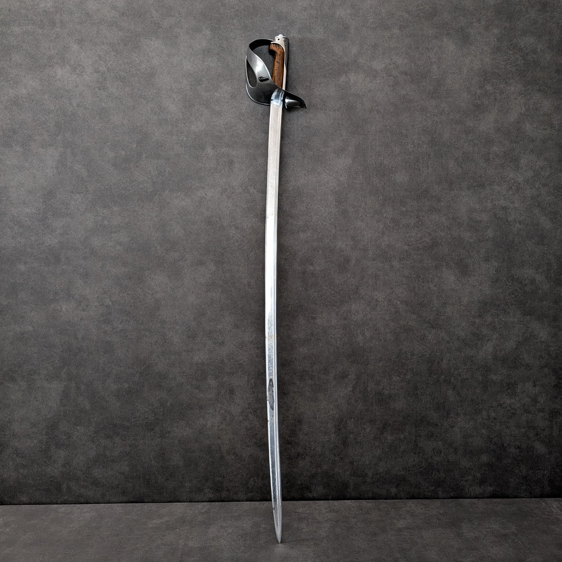 Circa 1900 Italian Cavalry Sabre Steel Blade with Alloy Guard and Timber Grip