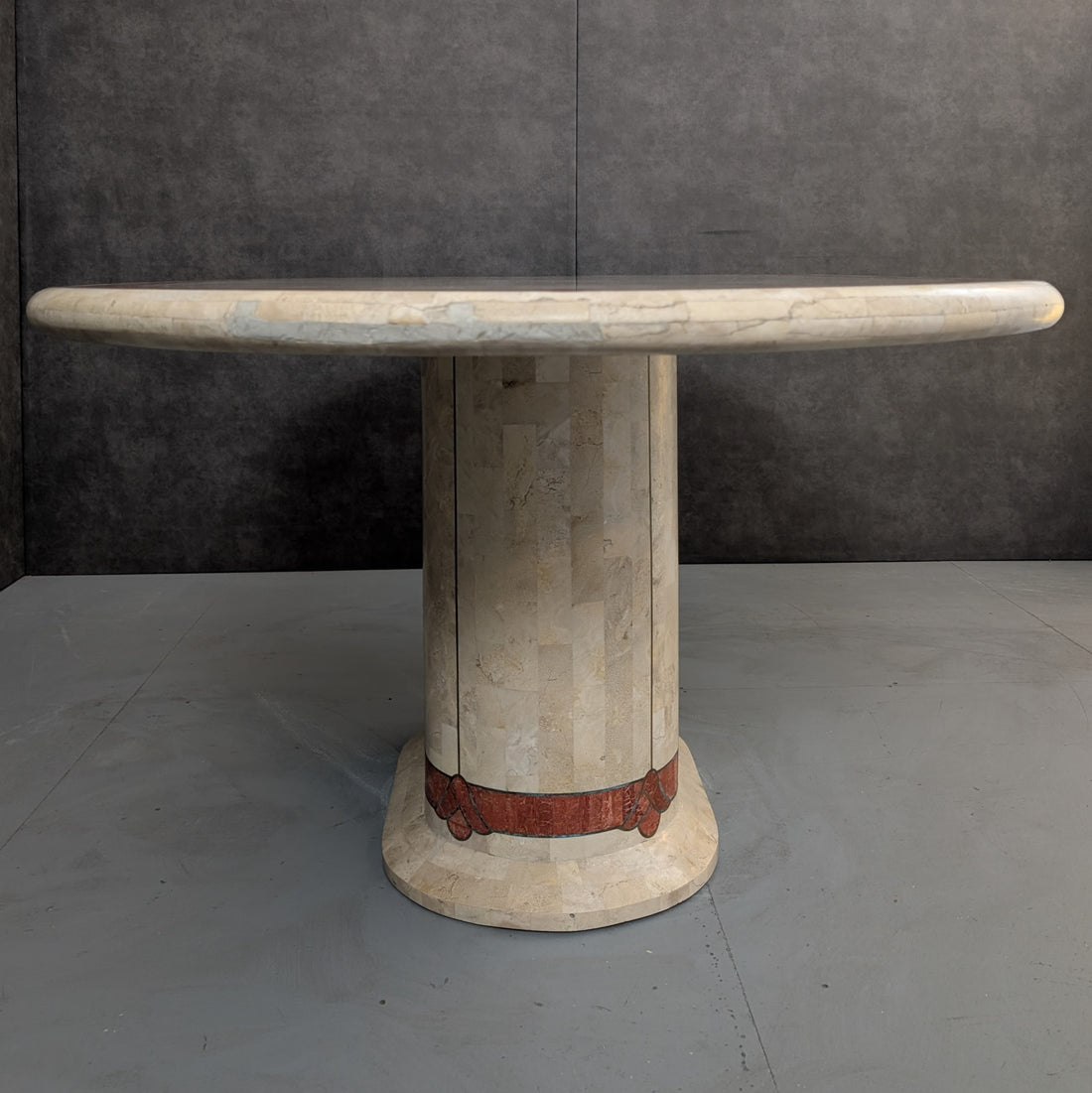1980s Tessellated Stone Oval Dining Table in the Manner of Karl Springer