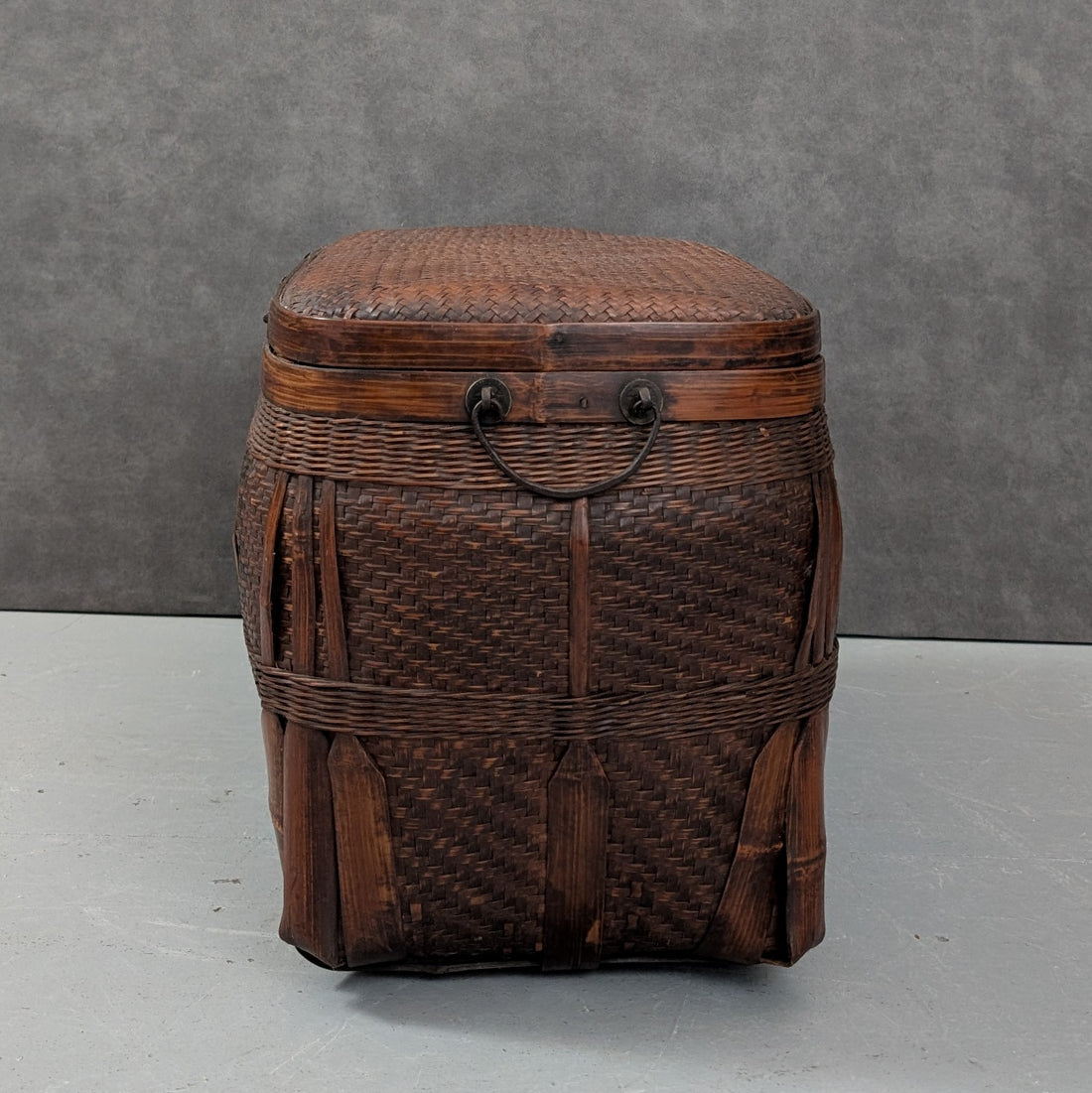 Circa 1880 to 1920 Chinese Travel Chest | Hand Woven Bamboo