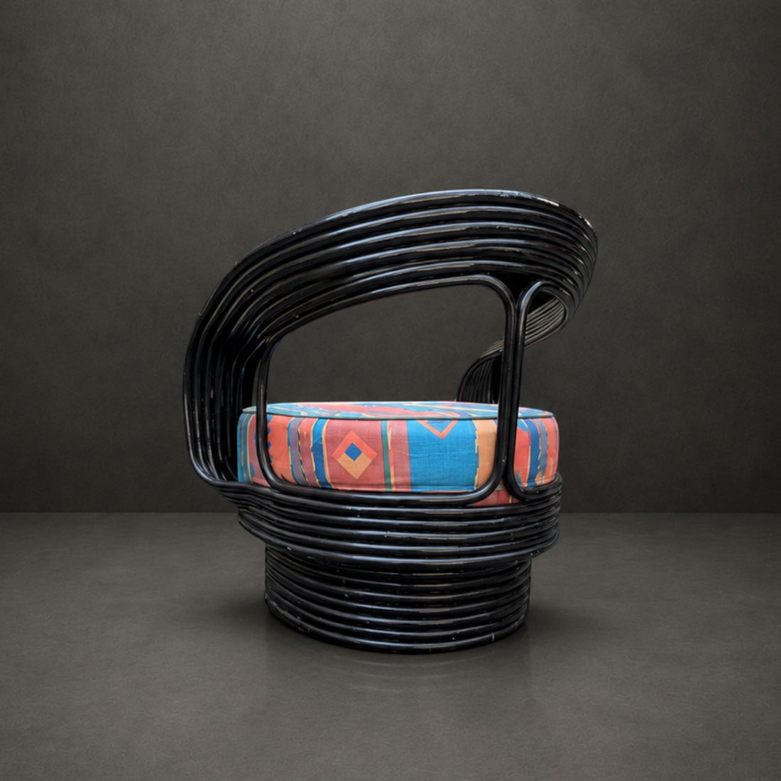 1980s Seven Strand Cane Lounge Suite in the Style of Giovanni Travasa